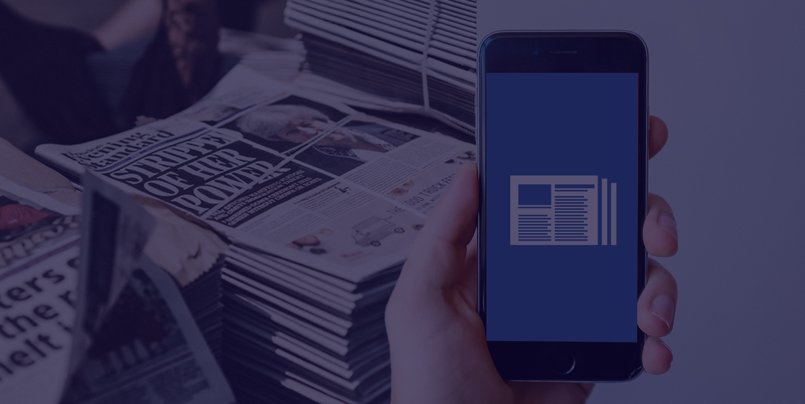 newspapers and smartphone news app