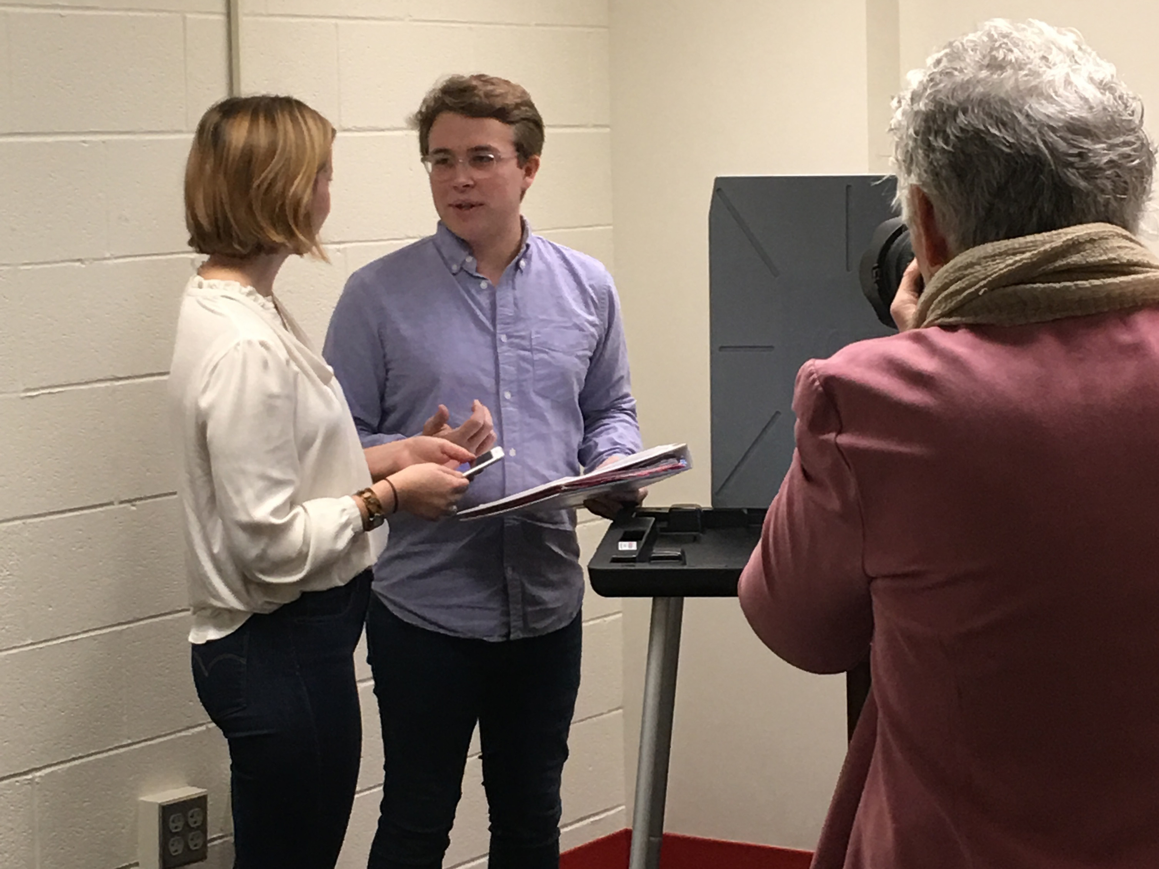 Olivia and Ryan pose for The OSU Alumni Magazine’s coverage of research in the lab.